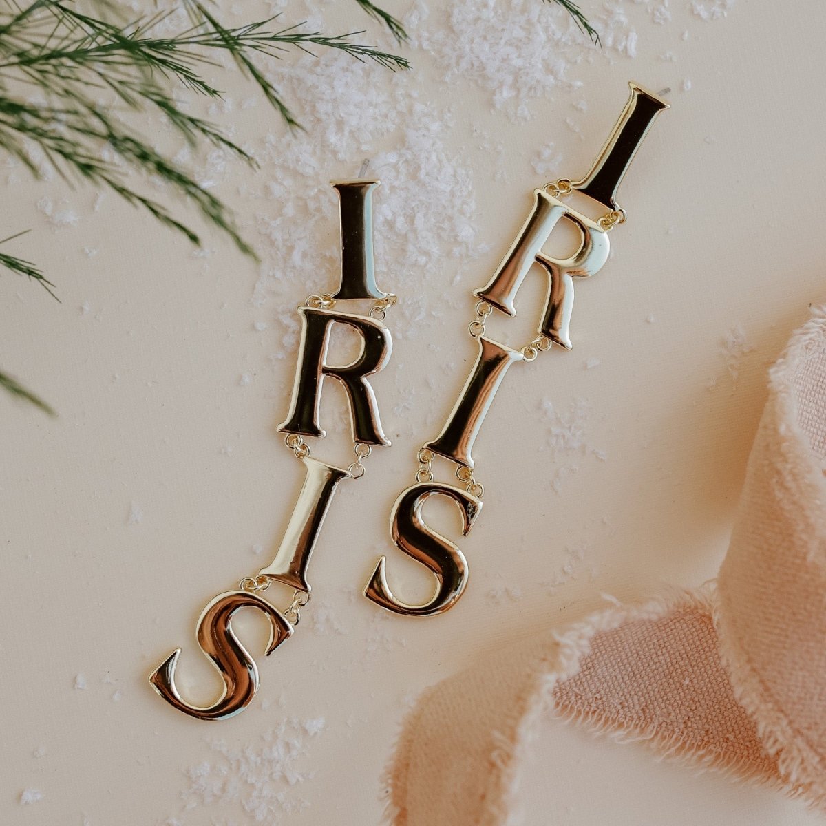 Iris Letters Statement Earrings Earrings by Rahya Jewelry Design – Don't Panic Shoes