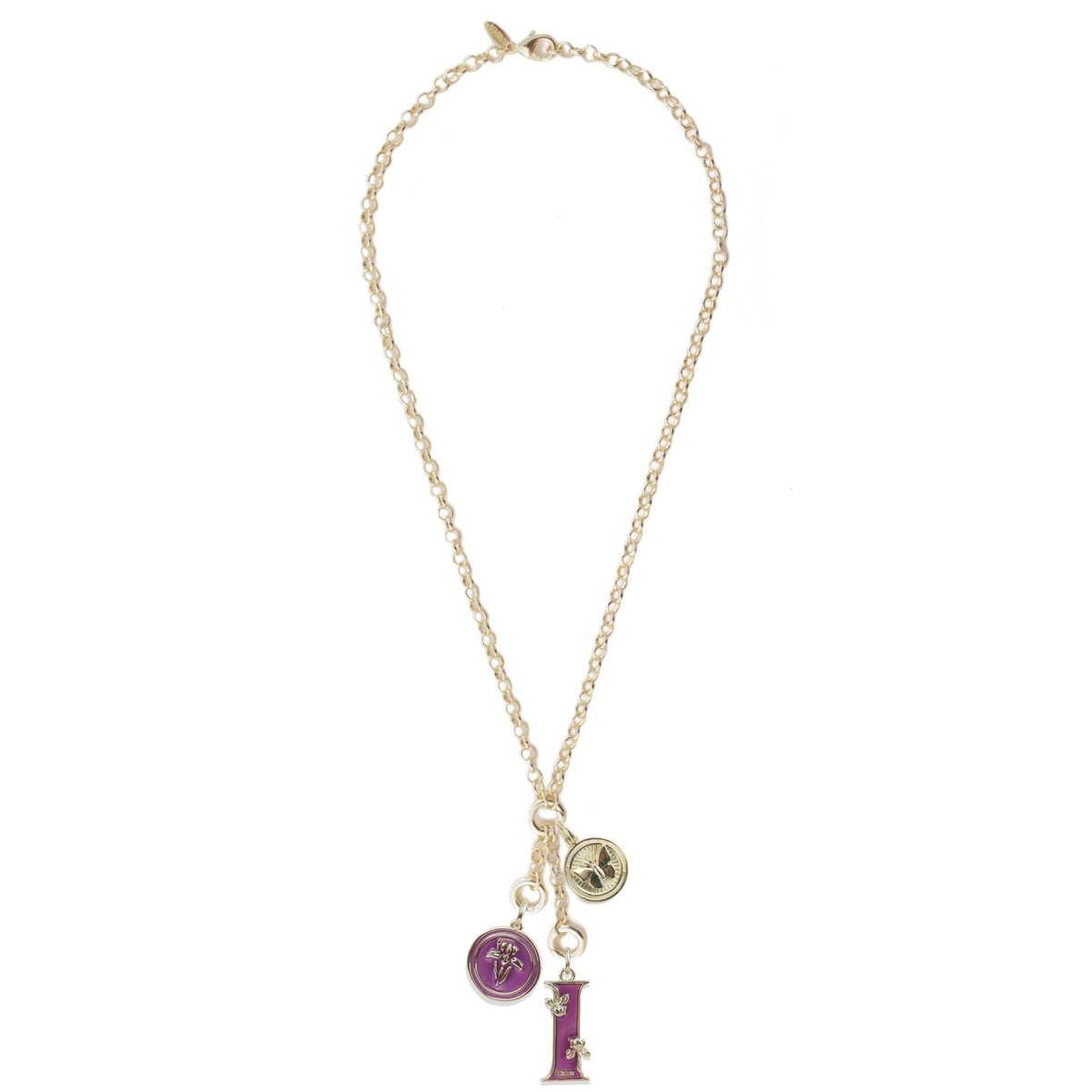 Iris Napoleon Necklace With Floral Letter, Mini Enameled Flower And Mini Butterfly Necklaces by Rahya Jewelry Design – Don't Panic Shoes
