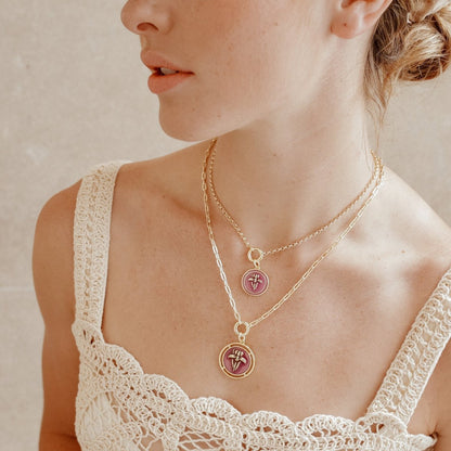 Iris Poydras Necklace With Mini Enameled Flower Pendant Necklaces by Rahya Jewelry Design – Don't Panic Shoes