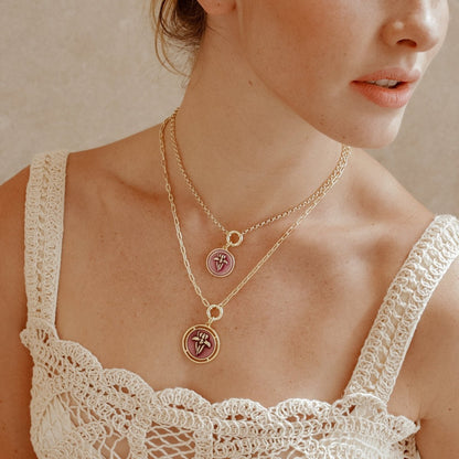 Iris Poydras Necklace With Mini Enameled Flower Pendant Necklaces by Rahya Jewelry Design – Don't Panic Shoes