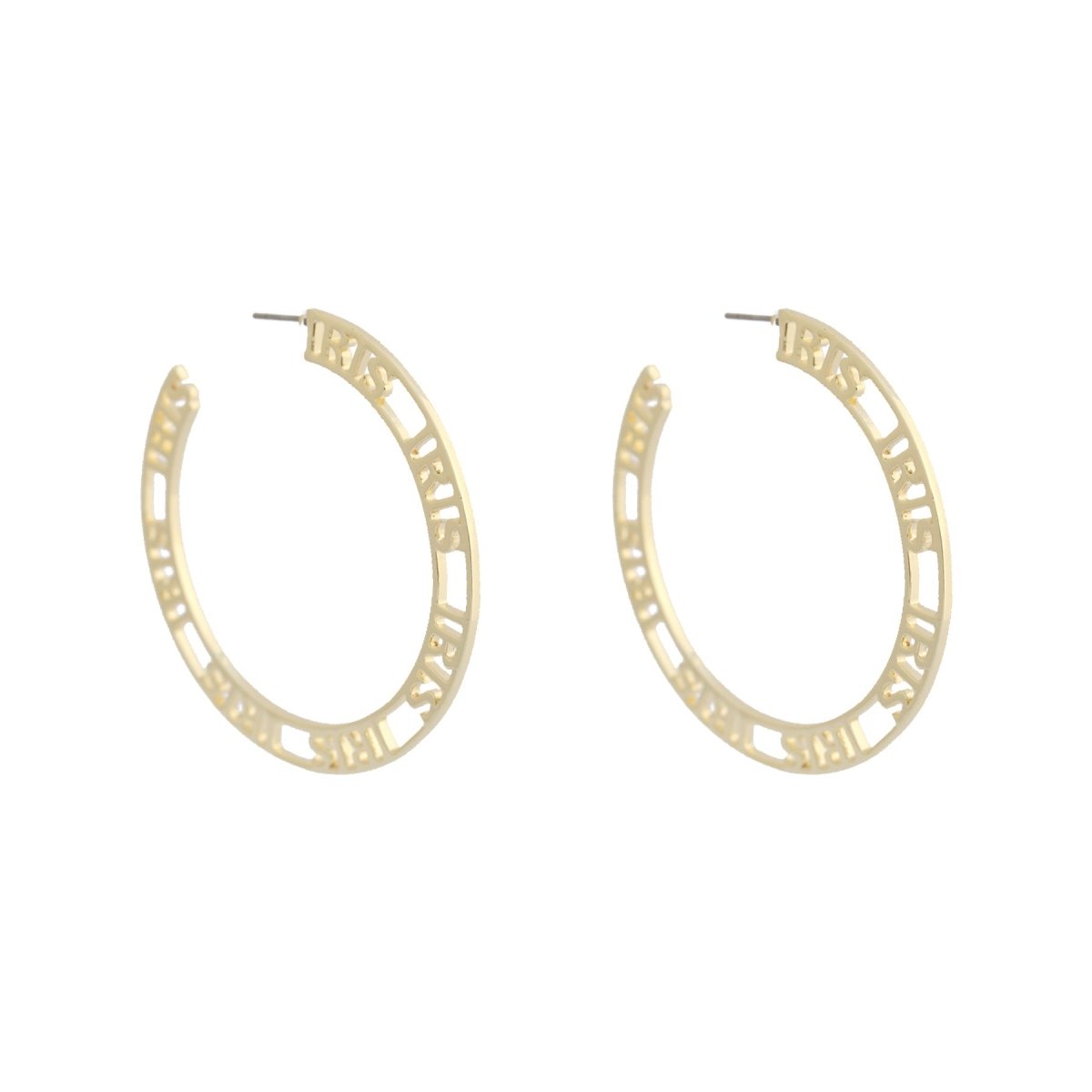Iris Profile Wide Logo Hoop Earrings Large Earrings by Rahya Jewelry Design – Don't Panic Shoes