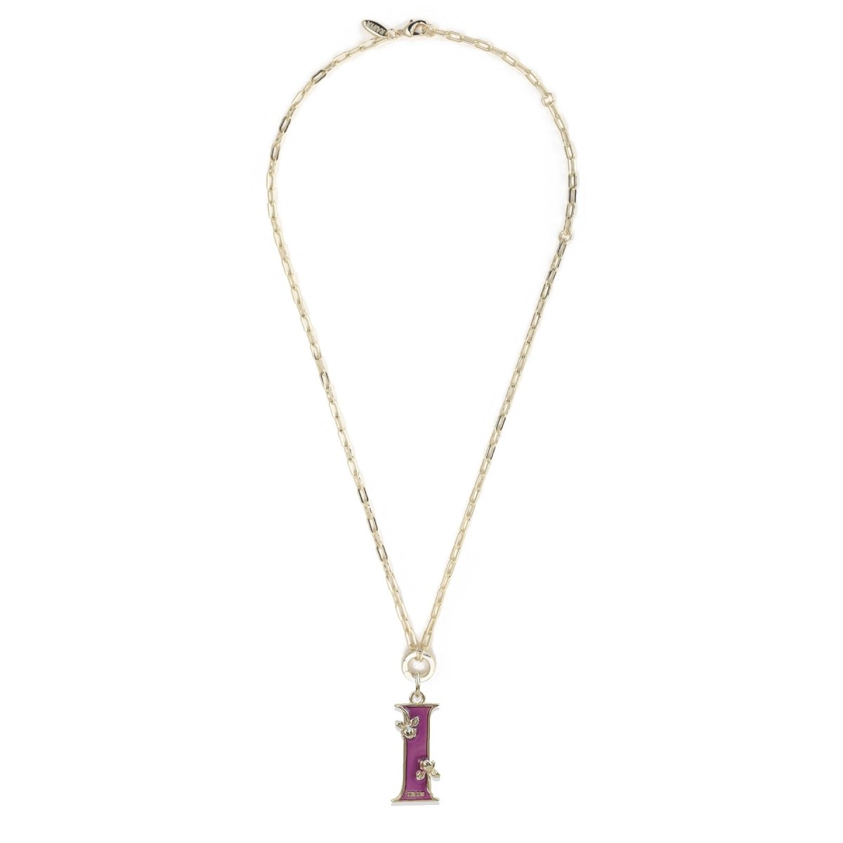 Iris Short Claiborne Necklace With Floral Letter "I" Pendant Necklaces by Rahya Jewelry Design – Don't Panic Shoes