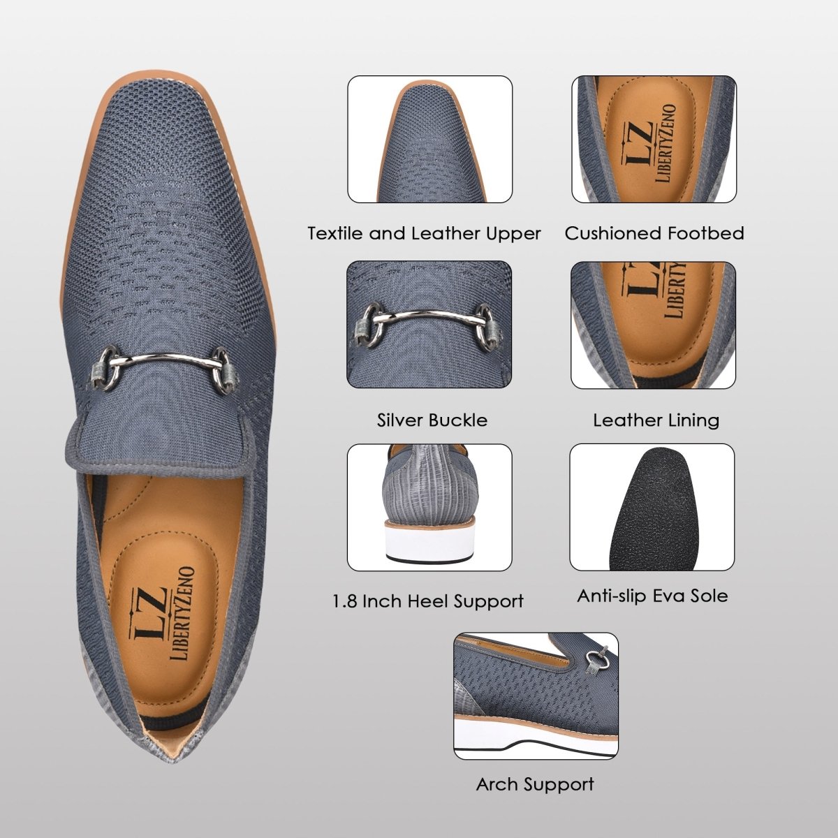 Jack Mens Leather Textile Casual Loafers Shoes by Libertyzeno – Don't Panic Shoes