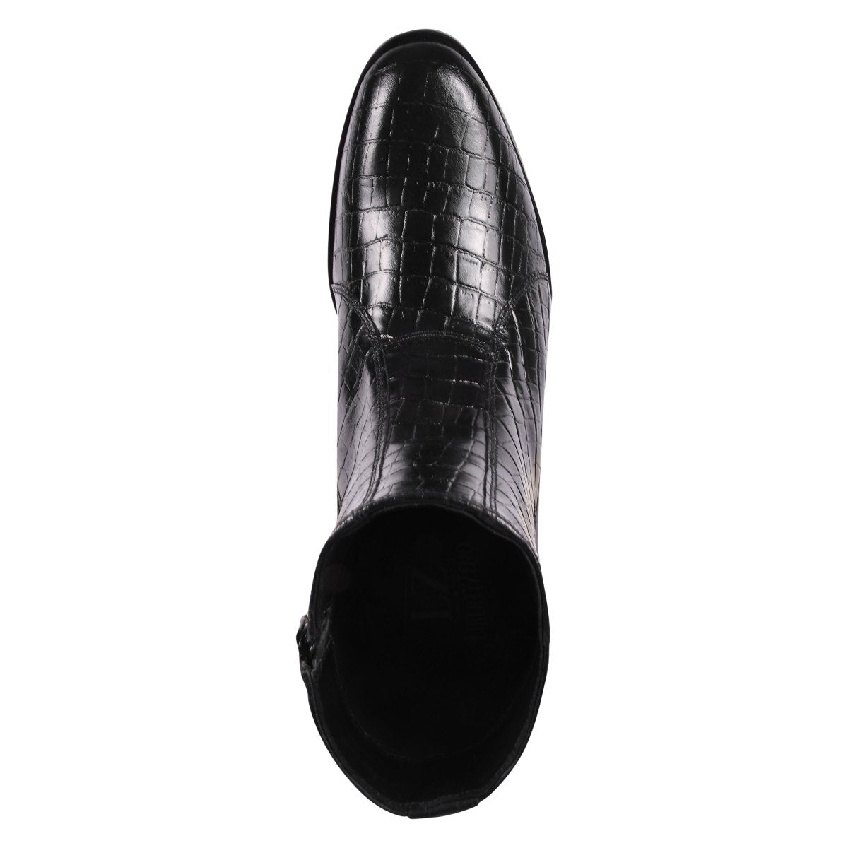 Jazzy Jackman Leather Print Ankle Length Boots Shoes by Libertyzeno – Don't Panic Shoes