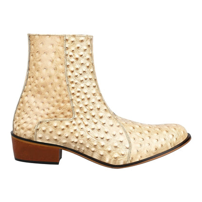 Jazzy Jackman Leather Print Ankle Length Boots Shoes by Libertyzeno – Don't Panic Shoes