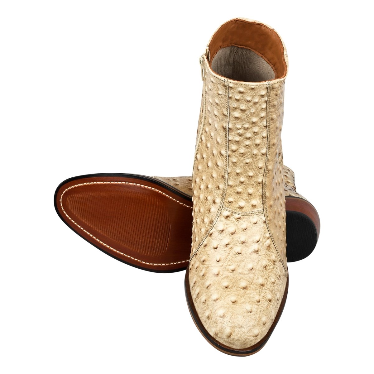 Jazzy Jackman Leather Print Ankle Length Boots Shoes by Libertyzeno – Don't Panic Shoes