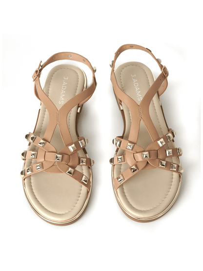 Jennifer | Beige Sandals by J.Adams – Don't Panic Shoes