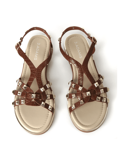 Jennifer | Tan Sandals by J.Adams – Don't Panic Shoes