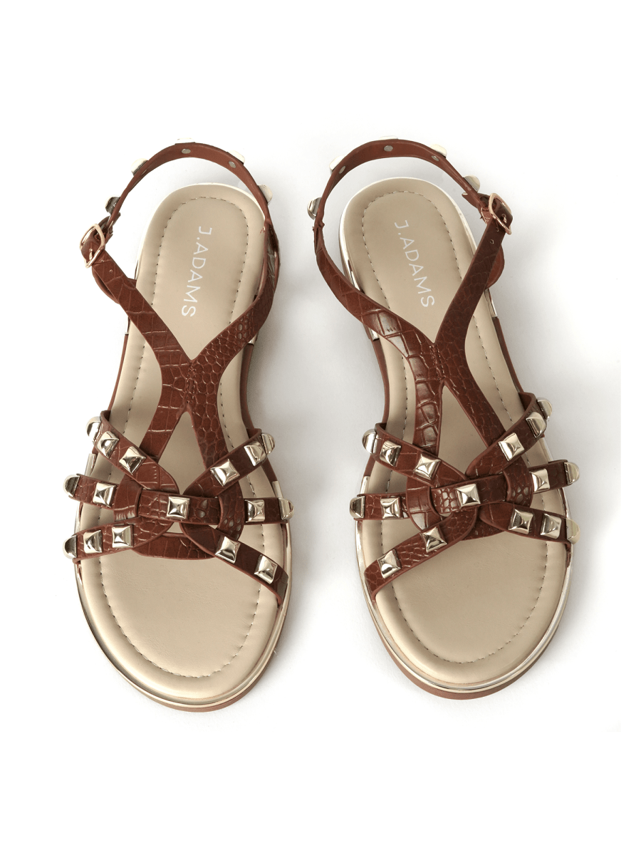 Jennifer | Tan Sandals by J.Adams – Don't Panic Shoes