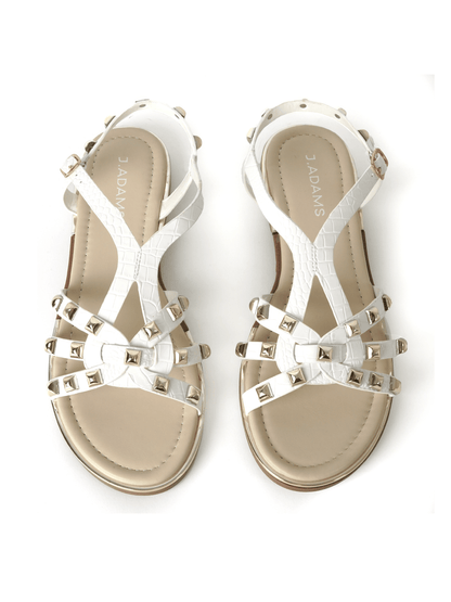 Jennifer | White Sandals by J.Adams – Don't Panic Shoes