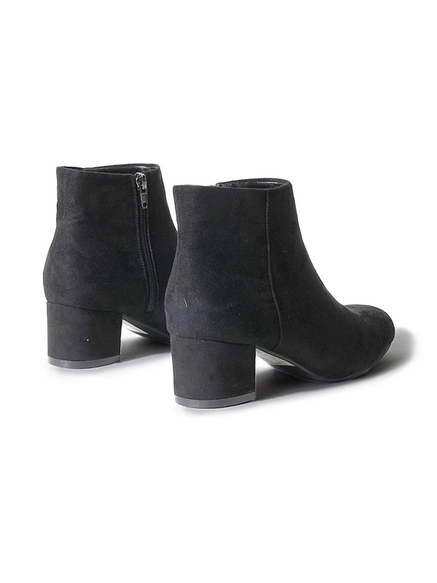 Jody | Black Suede Booties by J.Adams – Don't Panic Shoes