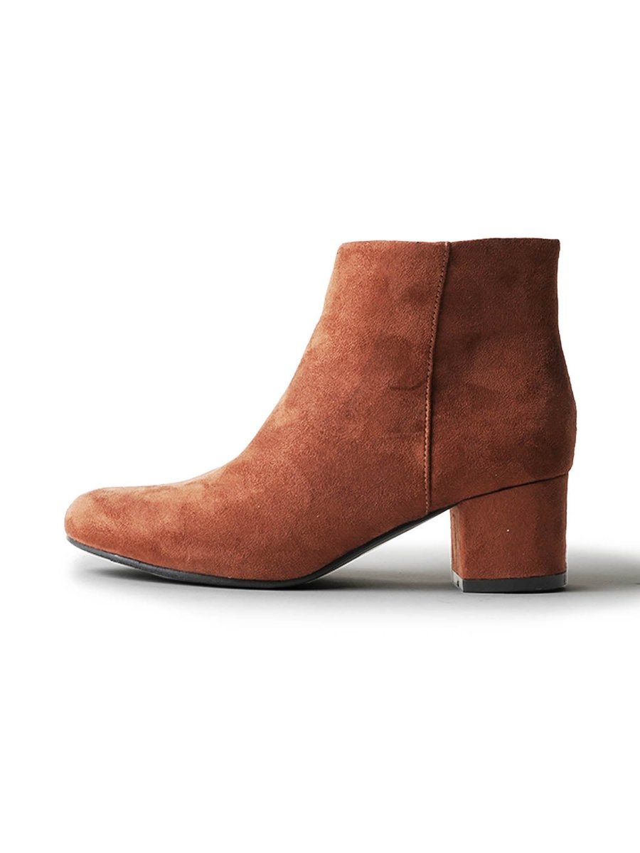 Jody | Chestnut Suede Booties by J.Adams – Don't Panic Shoes