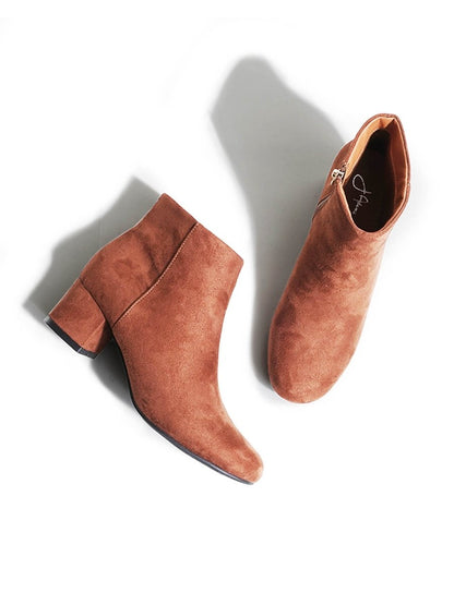 Jody | Chestnut Suede Booties by J.Adams – Don't Panic Shoes