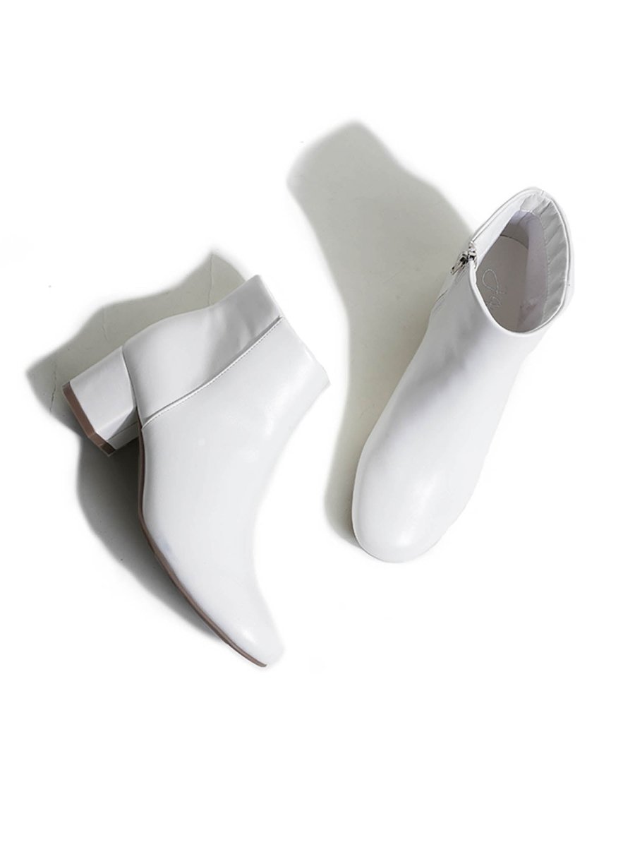 Jody | White Booties by J.Adams – Don't Panic Shoes