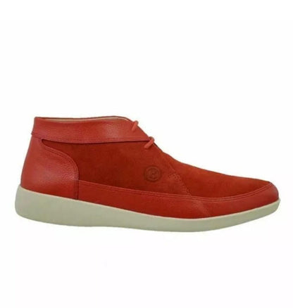 Johnny FamouS Bally Style Central Park Men’s High Tops – Red Suede And Leather – Vintage 80s Vibe Shoes by Johnny Famous – Don't Panic Shoes