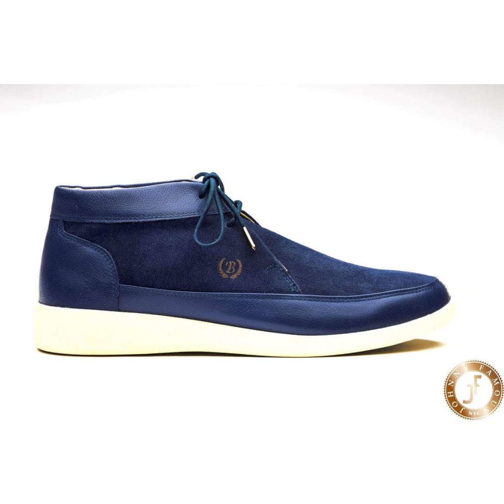 Johnny Famous Bally Style Central Park Men’s Navy Blue Suede