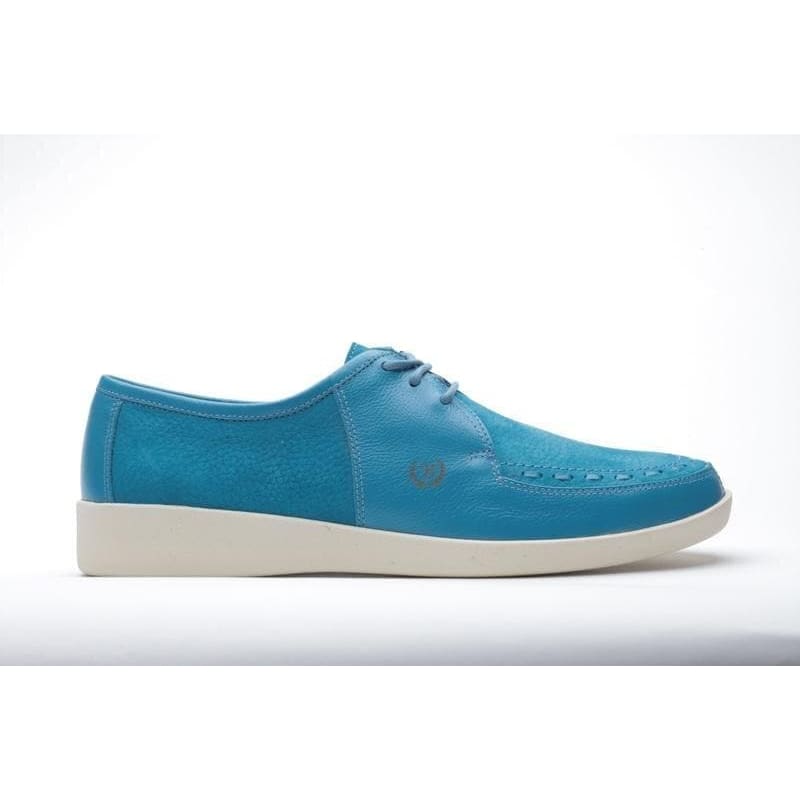Johnny Famous Bally Style Delancey Men's Turquoise Blue Leather Low Tops Shoes by Johnny Famous – Don't Panic Shoes