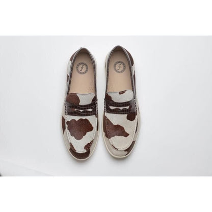 Johnny Famous Bally Style Pony Men's Brown Animal Leather Slip Ons Shoes by Johnny Famous – Don't Panic Shoes
