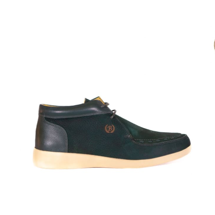 Zapatillas altas de cuero con elefante verde para hombre Johnny Famous Bally Style Soho