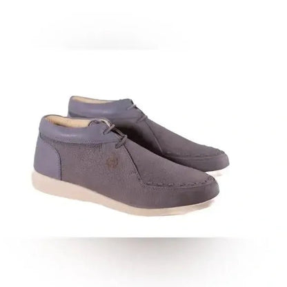 Johnny FamouS Bally Style Soho Men’s High Tops – Gray Leather – Vintage 80s Vibe Shoes by Johnny Famous – Don't Panic Shoes