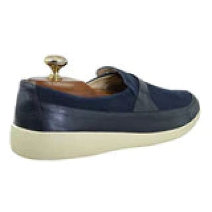 Johnny FamouS Bally Style Tribeca Men’s Slip - Ons – Navy Blue Suede And Leather – Vintage 80s Vibe Shoes by Johnny Famous – Don't Panic Shoes
