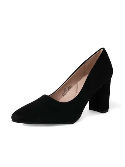 Jolie | Black Suede Heels by J.Adams – Don't Panic Shoes