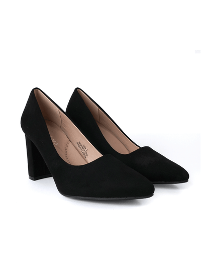 Jolie | Black Suede Heels by J.Adams – Don't Panic Shoes