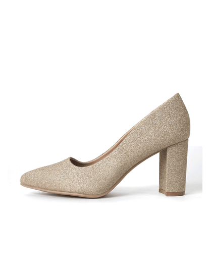 Jolie | Gold Glitter Heels by J.Adams – Don't Panic Shoes