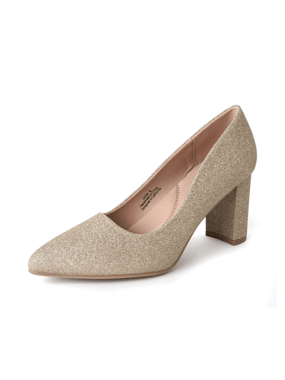 Jolie | Gold Glitter Heels by J.Adams – Don't Panic Shoes