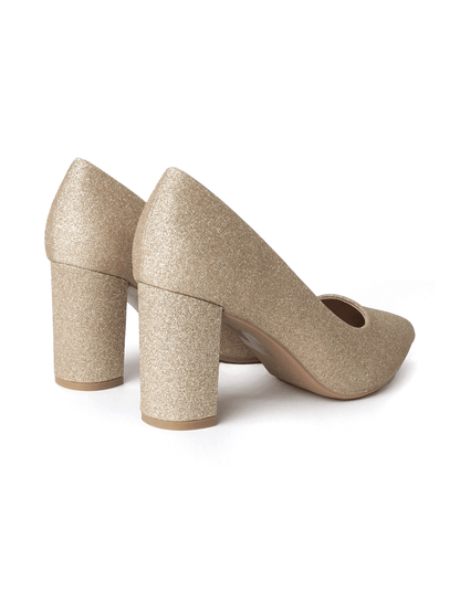 Jolie | Gold Glitter Heels by J.Adams – Don't Panic Shoes
