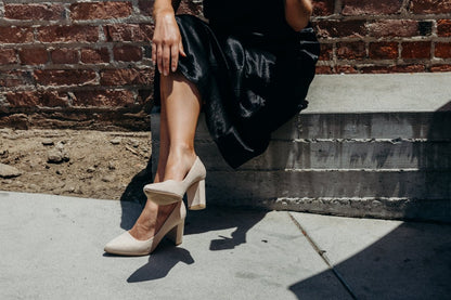 Jolie | Light Taupe Suede Heels by J.Adams – Don't Panic Shoes