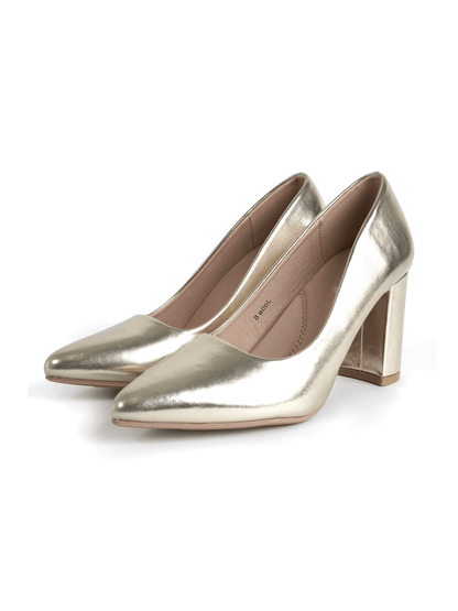Jolie | White Gold Heels by J.Adams – Don't Panic Shoes