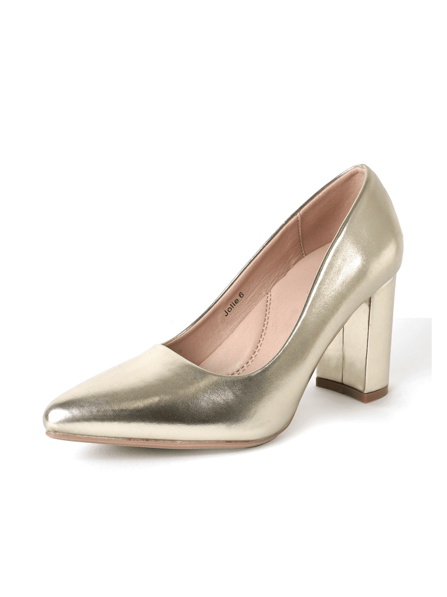 Jolie | White Gold Heels by J.Adams – Don't Panic Shoes