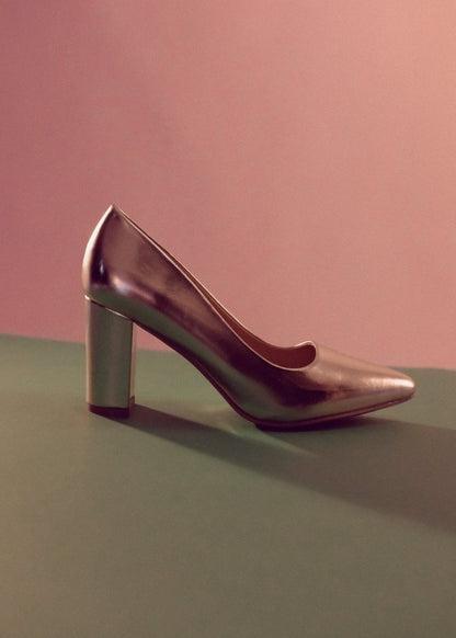 Jolie | White Gold Heels by J.Adams – Don't Panic Shoes