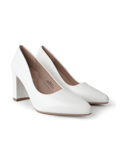 Jolie | White Heels by J.Adams – Don't Panic Shoes