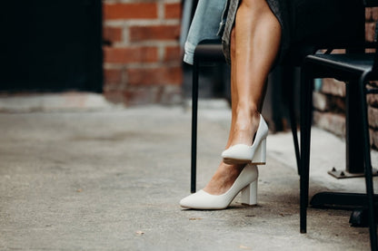 Jolie | White Heels by J.Adams – Don't Panic Shoes