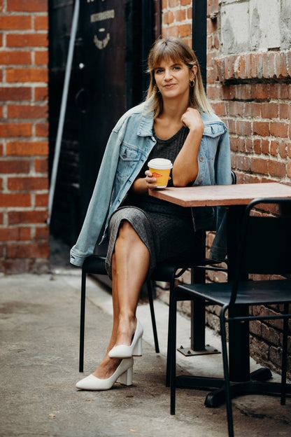 Jolie | White Heels by J.Adams – Don't Panic Shoes