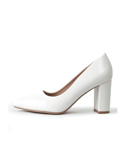 Jolie | White Heels by J.Adams – Don't Panic Shoes