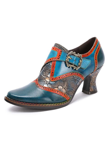 Kaisley Hand Embossed Leather Shoes Pumps by Colorstepshoes – Don't Panic Shoes