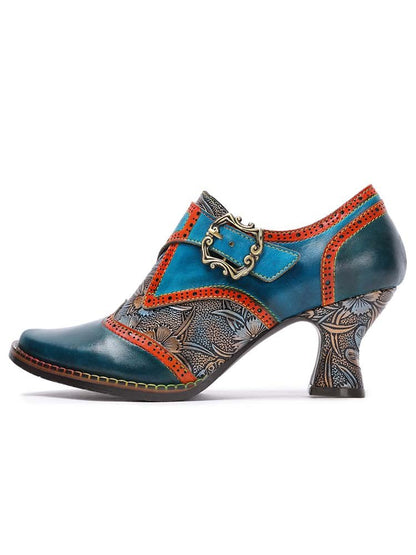 Kaisley Hand Embossed Leather Shoes Pumps by Colorstepshoes – Don't Panic Shoes