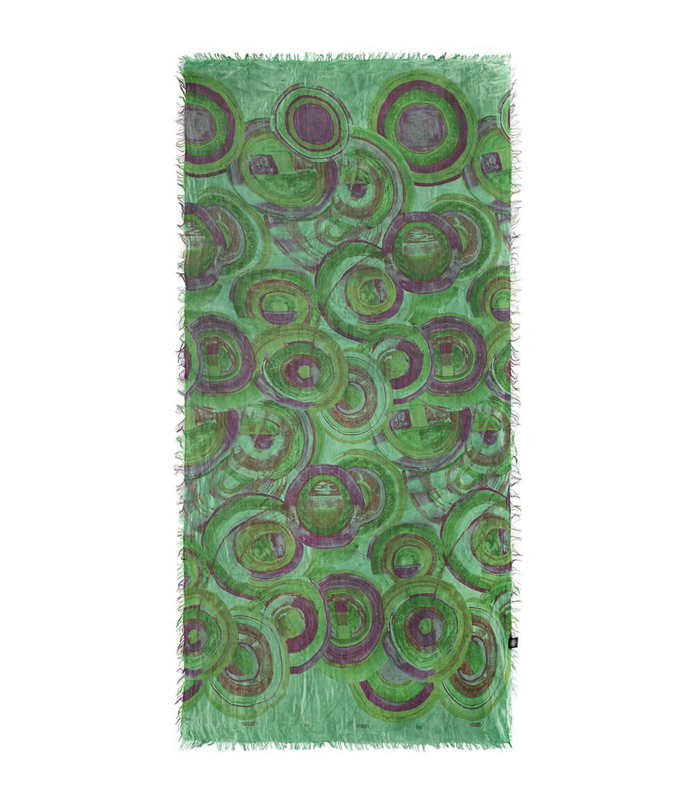 Kandinsky Aqua 69 Bamboo Fiber Print Handcrafted In Florence Italy Bamboo Scarves by Mar Soreli – Don't Panic Shoes