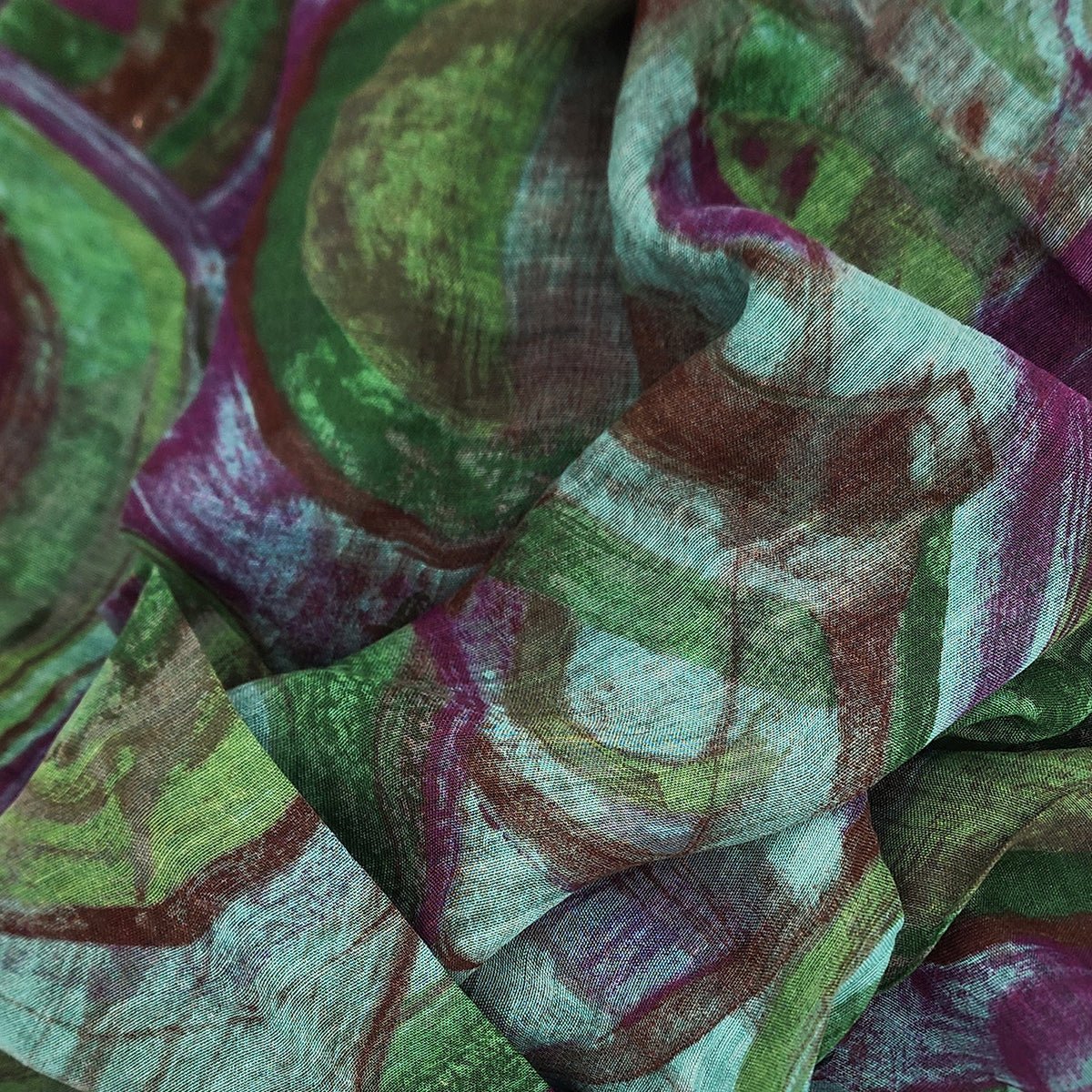 Kandinsky Aqua 69 Bamboo Fiber Print Handcrafted In Florence Italy Bamboo Scarves by Mar Soreli – Don't Panic Shoes