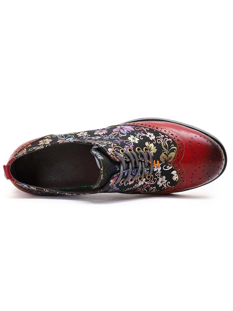 Karter Flower Handmade Brogue Flat Shoes Flat by Colorstepshoes – Don't Panic Shoes