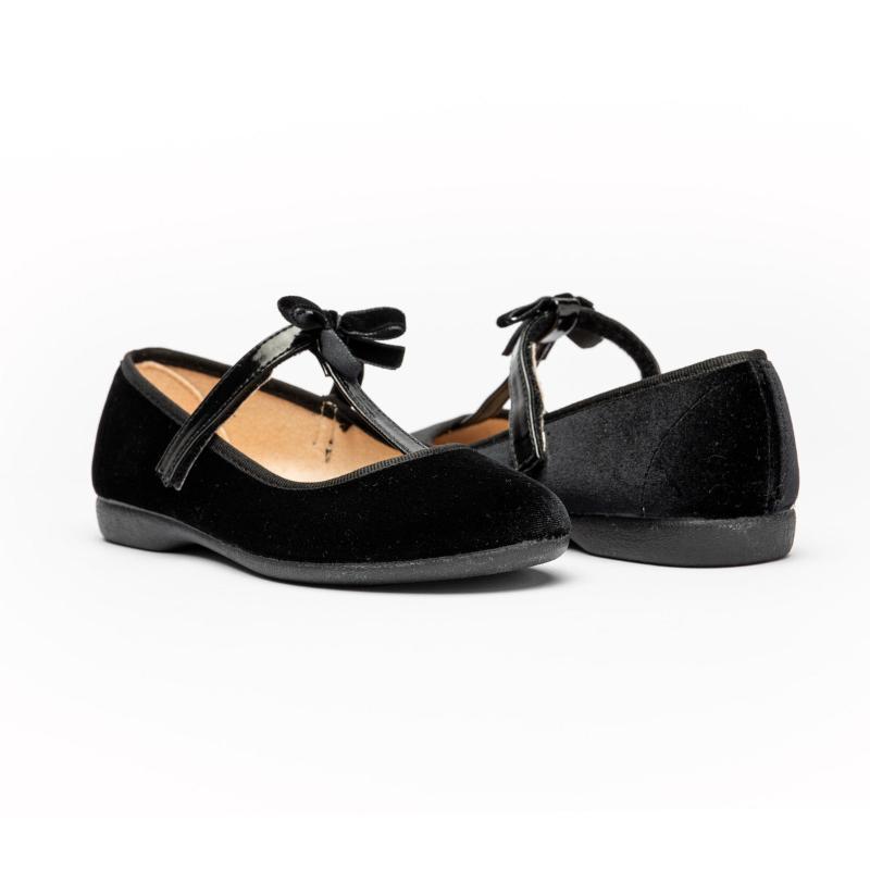 Katie Black Velcro Non Slip Rubber Sole Made In Spain Core by Childrenchic – Don't Panic Shoes