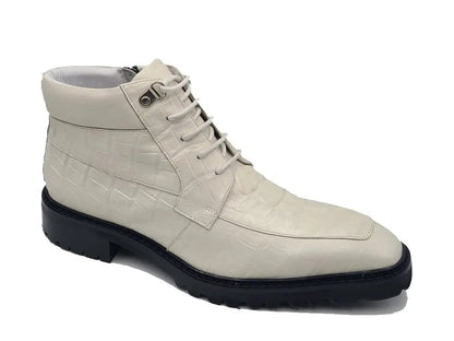 Kb Alligator Embossed Men's Leather Boots Kb516 - 50 Boots by Carrucci Shoes – Don't Panic Shoes
