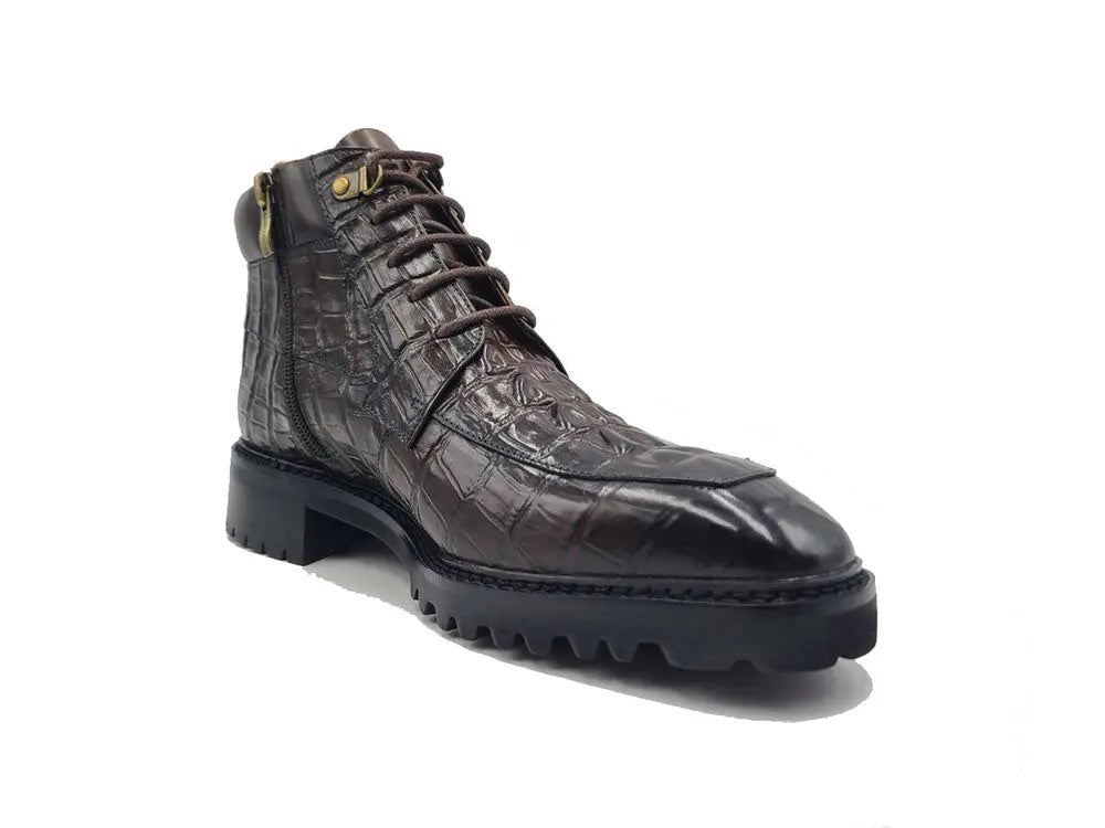 Kb Alligator Embossed Men's Leather Boots Kb516 - 50 Boots by Carrucci Shoes – Don't Panic Shoes