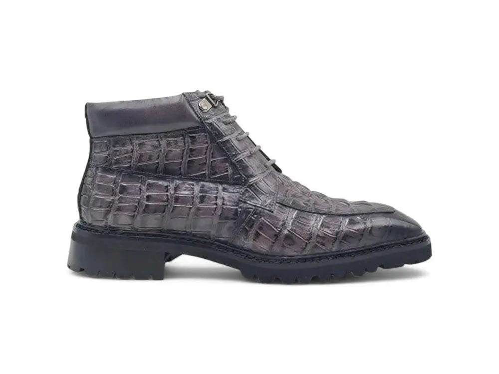 Kb Alligator Embossed Men's Leather Boots Kb516 - 50 Boots by Carrucci Shoes – Don't Panic Shoes