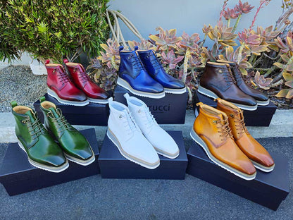 Kb Burnished Calfskin Lace Up Boot Patina Finish Kb515 - 16 Boots by Carrucci Shoes – Don't Panic Shoes