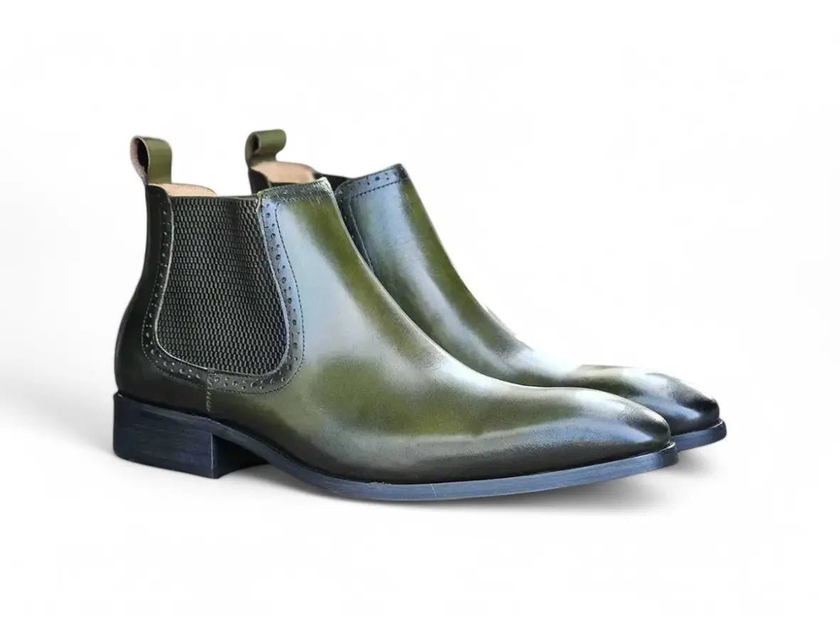 Kb Hand Burnished Chelsea Boots Leather Classic Kb503 - 11 Boots by Carrucci Shoes – Don't Panic Shoes
