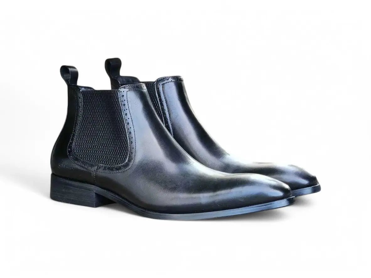 Kb Hand Burnished Chelsea Boots Leather Classic Kb503 - 11 Boots by Carrucci Shoes – Don't Panic Shoes
